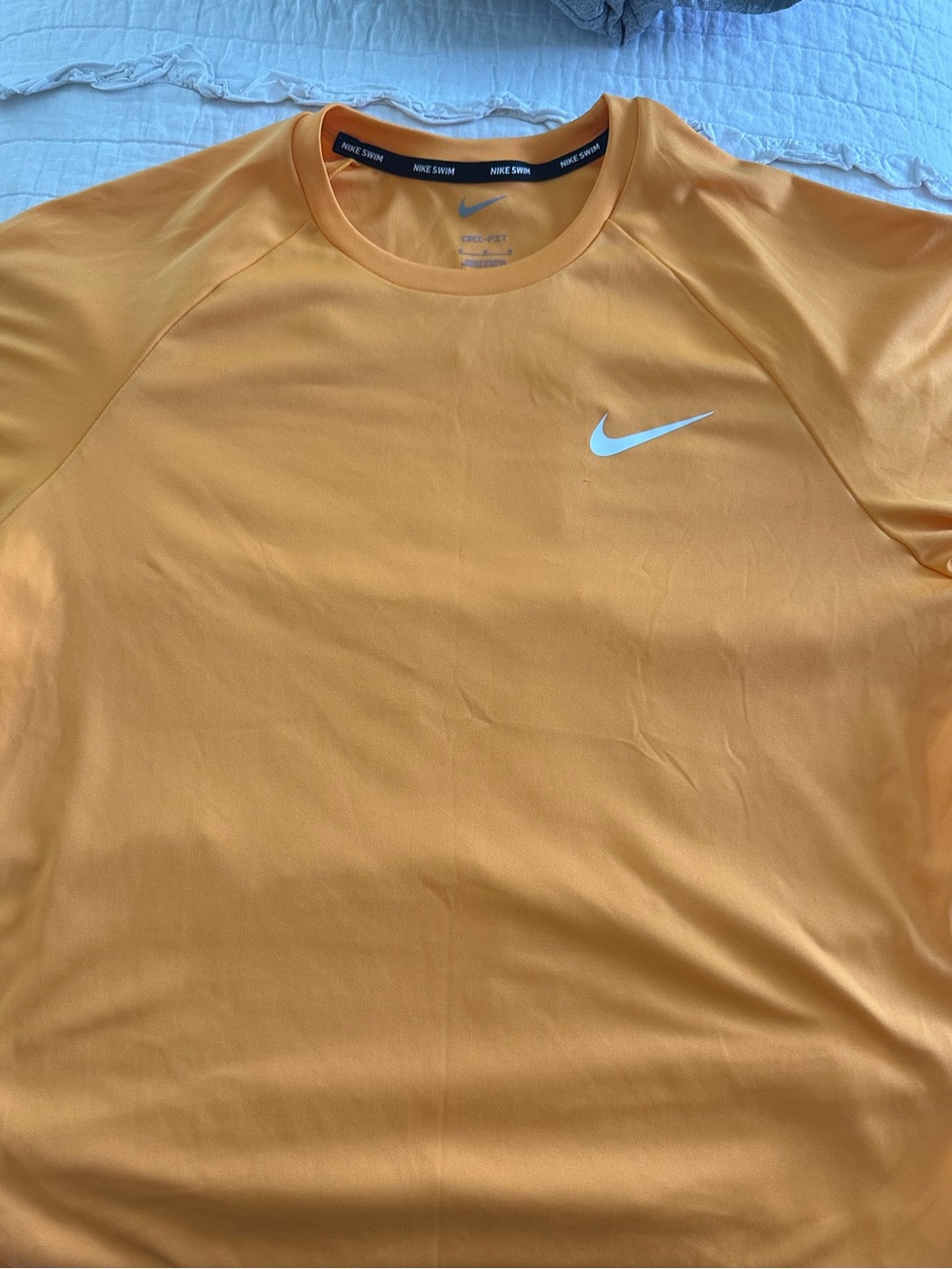 Nike Orange Swim Dri-FIT Tee with White Swoosh
